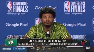 Marcus Smart on Jimmy Butler: "It’s tough. Jimmy’s a warrior, man. he understands his strengths..."