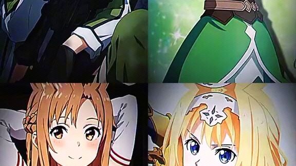 kirito and 4 girls