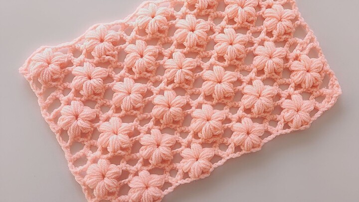 วิธีถักด้วยการต่อสายเดียว ลายพัฟเฟอร์สุดสวย เหมาะทำเป็นผ้าพันคอหรือผ้าคลุมไหล่