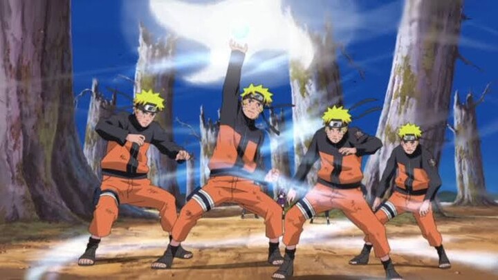 Momen pertama kali Rasen Shuriken Naruto tepat kena sasaran