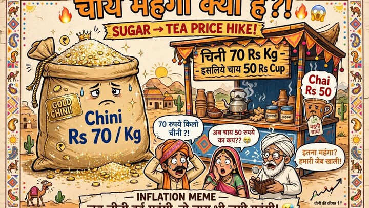 Indian Chai Price Soars! ₹50 for 1 Cup Because Sugar ₹70/Kg! | Sumerpur Rajasthan Vlog ☕🇮🇳