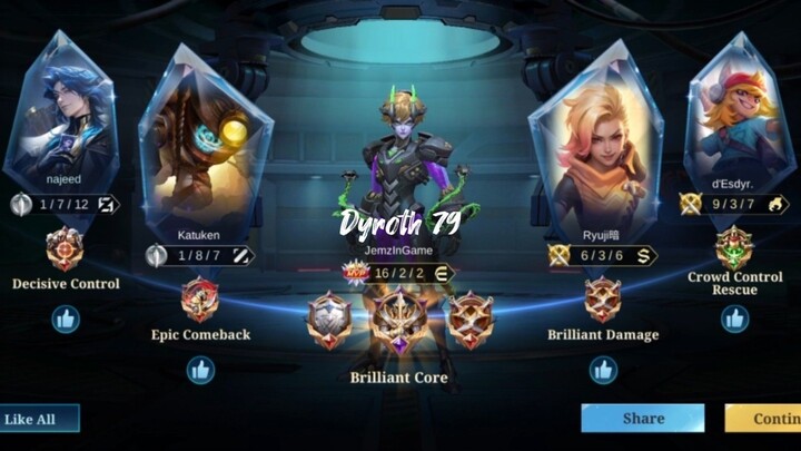 Exp Layla Vs Dyroth | Dka uumbra sakin | JemzInGame Dyroth Plays (79) | Mobile Legends
