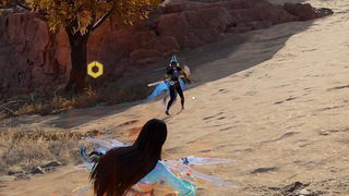 Đầu tiên vung dao làm hiệu, sau đó bắt lấy anh ta rồi lắc lư sau khi vung dao