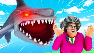 Scary Stranger 3D - Miss T Ice Scream Fishing day Found Giant Fortnite Shark Coffin Dance Ep.13