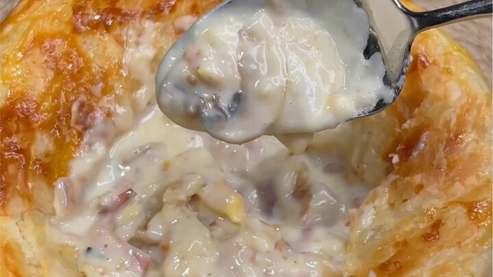 Súp kem nấm vỏ giòn