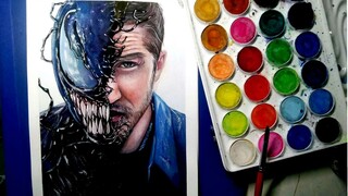 ใช้สีน้ำอัดก้อนวาดภาพ Venom