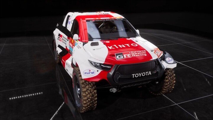 Car Toyota GR DKR Hilux in Dakar Desert Rally. Toyota Gazoo racing SA