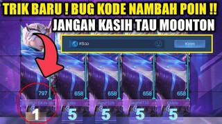 TRIK BARU !! KODE BUG NAMBAH POIN PAKE CARA INI DI JAMIN BERHASIL ! RAHASIA JGN KASIH TAU MOONTON