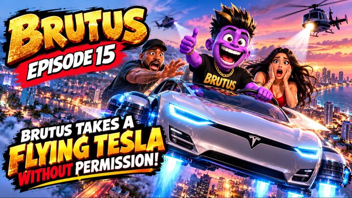 Brutus se lleva un Tesla volador sin permiso y causa un caos