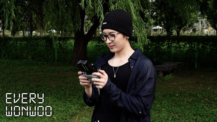 [SETIAP WONWOO] Menerbangkan drone | Cuaca terlalu panas | VLOG belajar drone