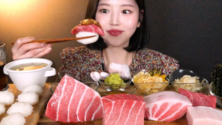 SUB) 🍣 Tuna Sashimi&Sushi Mukbang ASMR