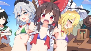 Quá trình vẽ [Touhou×Minecraft] - Sakuya Izayoi, Reimu Hakurei, Marisa Kirisame