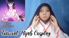 Tutorial Hijab Cosplay Kikyo dari Inuyasha