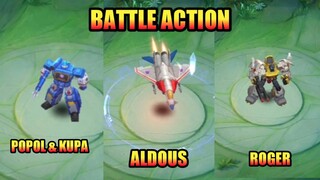 Battle Action & Voiceover Transformers Skins | Roger | Aldous| Popol & Kupa Revealed | MLBB