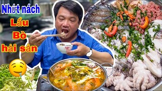 Ăn mâm lẩu Hải Sản và Bò 4kg ,để có sức đi viếng mộ phần của Ca Sĩ Vân Quang Long
