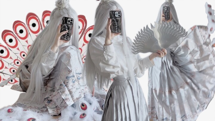 I stayed up all afternoon creating an outfit inspired by Lord Shen | Silver horse-faced skirt + peac