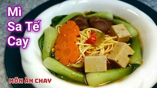 Cách Nấu MÌ SA TẾ CAY CHAY | Món Chay Ngon Bà Mẹ Quê