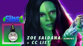 SIMS 4 | CAS | Zoe Saldana as Gamora 👽 - Speed CC build + CC LIST