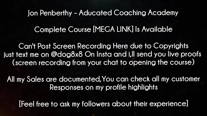 Jon Penberthy Course Aducated Coaching Academy download
