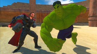 THOR vs HULK Fight Scene - Animal Revolt Battle Simulator