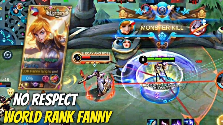 NO RESPECT BASE DIVE WORLD RANK FANNY GAMEPLAY! | MLBB