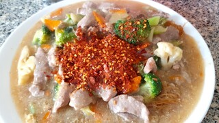 ราดหน้าหมูหมักผักร่วมมิตร(อร่อยง่ายๆในสูตรเดียว)