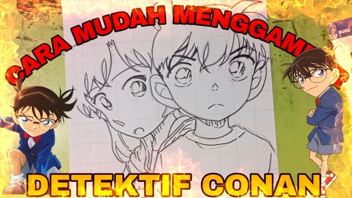 cara yang paling mudah menggambar anime DETEKTIF CONAN