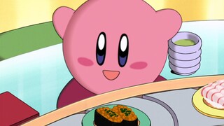 Baby Kirby memamerkan sushi ban berjalannya