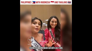 Rabiya Mateo with Ayu Maulida and Amanda Obdam at Miss Universe 2020