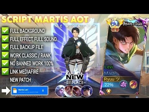 Script Skin Martis Attack On Titan - Levi No Password Full Effect & Voice | New Update