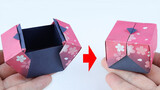 [Paper folding]Sakura present box made out of 1 piece of paper