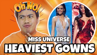 ATEBANG REACTION | HEAVIEST GOWNS IN THE MISS UNIVERSE HISTORY #missuniverse #gowns