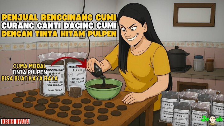 AZAB PENJUAL RENGGINANG CUMI CURANG GANTI DAGING CUMI DENGAN TINTA HITAM