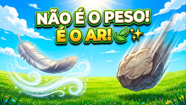 🪶🌬️ POR QUE AS COISAS LEVES CAEM DEVAGAR? 🍃✨#Ciência #Curiosidades #Física #Natureza #Ar #Força