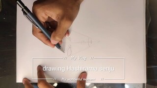 menggambar Hashirama senju dengan mudah dan elegan cukup pake pensil