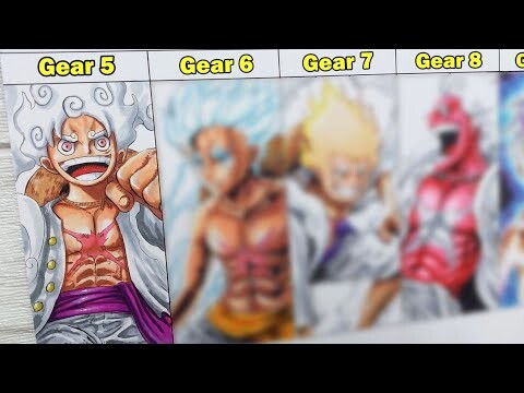Drawing Luffy in Gear 5, 6, 7, 8, 9 | One Piece | ワンピース