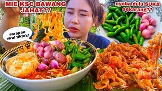NYOBAIN VIRAL TIKTOK⁉️ MAKAN MIE PAKE BAWANG JAHAT CABE RAWIT MENTAH BEEF SLICE TERIYAKI MUKBANG