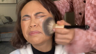 High-energy! Challenging my mom to do European and American makeup—she won't let me stay at home any