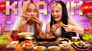 ASMR MUKBANG at an authentic KOREAN RESTAURANT / SPICY CHICKEN, SAMGYEOPSAL / feat. CHANDERLAND