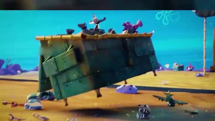Mr. Krabs invented a telescope to spy on the Krusty Krab