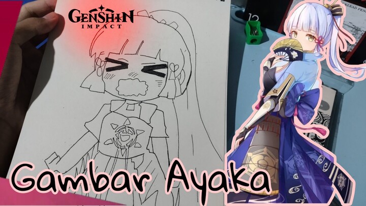 MARI MENGGAMBAR WAIFU PAPAN AYAKA 🔥🔥 |Drawing Genshin Impact