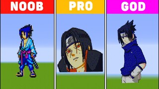 Minecraft sasuke pixel art NOOB VS PRO VS GOD/sasuke pixel art