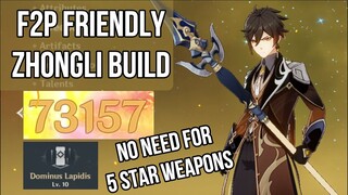 F2P Zhongli Support Build! SUPERB SHIELD & Satisfying Burst! | Genshin Impact