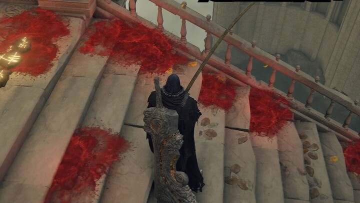 The old man was too confused by these bloodstains. . . what are they dancing?