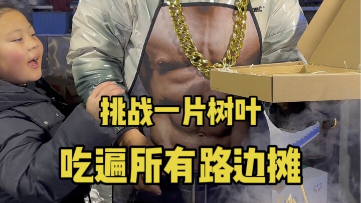 挑战一片树叶吃遍所有路边摊，今天挑战的是烈焰花式烤鱿鱼。