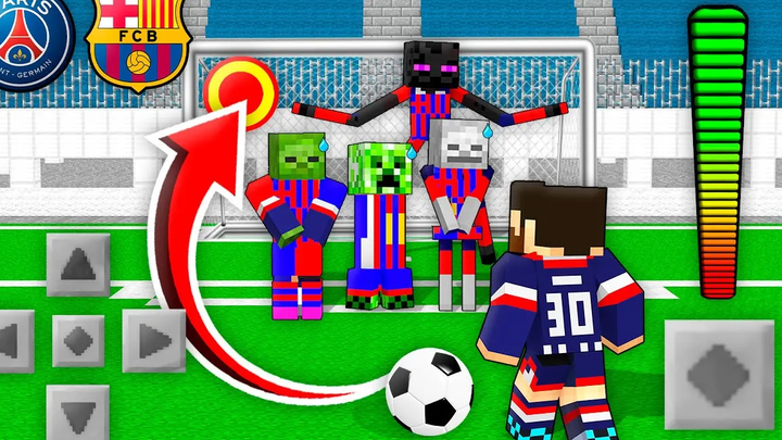 โรงเรียนสัตว์ประหลาด MESSI PSG vs Barcelona Football Challenge - Minecraft Animation