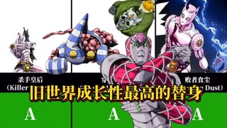 JOJO奇妙冒险中成长性为A的20个替身（3—6部)！