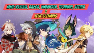 MMD Kazuha, Razor, Wanderer, Tighnari, Aether X Love Scenario