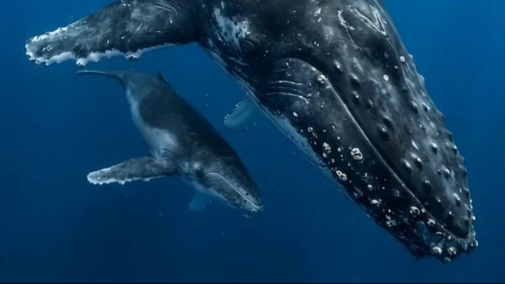 A Newborn Humpback Whale's First Deep Dive | 座头鲸幼鲸的第一次深潜
