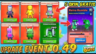 NEW UPDATE 0 49! 5 SKIN GRATIS DI EVENT RETRO RUMBLE & CARA DAPATKAN 240 GEMS GRATIS - Stumble Guys